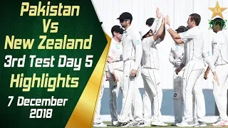Pakistan Vs New Zealand | Highlights | 3rd Test Day 5 | 7 December 2018 | PCB