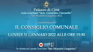 Consiglio Comunale del 31 Gennaio 2022 | San Nicandro Garganico (FG)