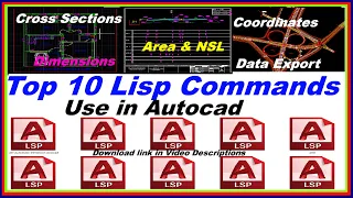 Top 10 Lisp Commands Use in Autocad. |Cross Section| |RD| |Data Extraction| |Dimension|  |Auto lisp|