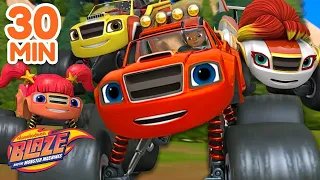 Blaze Family Uses Blazing Speed! 🚗 | 30 Minute Compilation! | Blaze and the Monster Machines