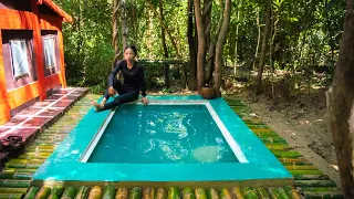 Build a Swimming Pool for My Little Home Villa; Girl Living Off Grid