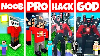 Minecraft Battle: NOOB vs PRO vs HACKER vs GOD! TITAN SPEAKER MAN SKIBIDI TOILET STATUE CHALLENGE