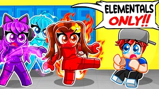 ONE GIRL in an ELEMENTAL ONLY School in Roblox!