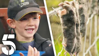 Younger Brother Learns How To Catch Moles | Our Yorkshire Farm | Channel 5