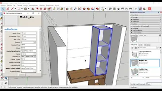 Diseño de Escritorio + Biblioteca con componentes dinámicos sketchup