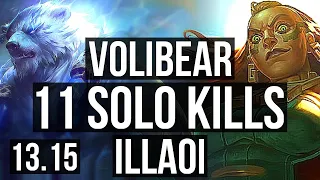 VOLI vs ILLAOI (TOP) | 11 solo kills, 400+ games, 14/3/4, Godlike | NA Master | 13.15