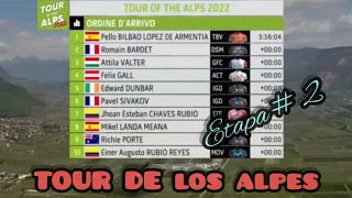 Tour de los Alpes etapa 2. Esteban Chaves. Einer Rubio. Santiago Buitrago, Jonathan Caicedo    2022