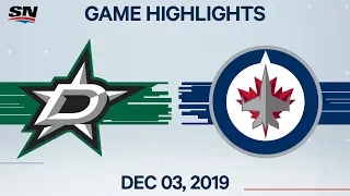 NHL Highlights | Stars vs Jets – Dec. 3, 2019