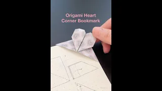 How to fold Origami Heart Corner Bookmark (Francis Ow)  #Shorts