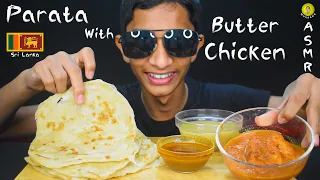 ASMR PARATHA + BUTTER CHICKEN🍗 | MUKBANG 먹방 | REAL EATING SOUNDS | Magu ASMR🇱🇰