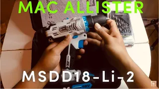 MAC ALLISTER MSDD18-Li-2 unboxing Cordless Drill and Driver