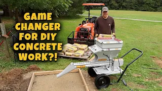 Game Changer. Pouring a concrete pad and using the Mudmixer for the first time. MCG Video #169