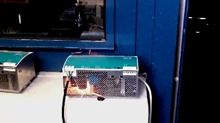 Power supply explosion - short and slow motion video