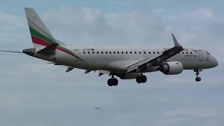 Bulgaria Air Embraer 190 LZ-SOF Landing London Heathrow 27R