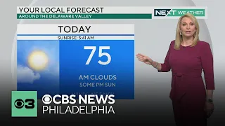 Mix of sun and clouds Sunday in Philadelphia, high temps back into the 70s