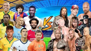 Football Legends🆚 WWE Championship( Messi Ronaldo )🔥💪😲