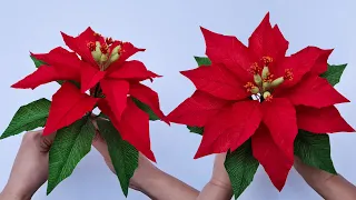 How To Make Poinsettia Paper Flower / Paper Flower / Góc nhỏ Handmade