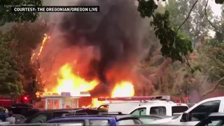 Food cart fire in downtown Portland