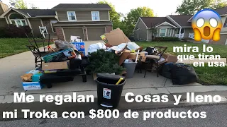 😳 Wow $$800 💵 y  Troka llena 😱 / LO QUE TIRAN EN USA LOS MILLONARIOS / VENTA DE GARAGE EN USA