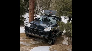 Lexus GX470, GX460, Porsche Cayenne Turbo, 4Runner  offroad on Gold Mine Hill, Switzerland Trail