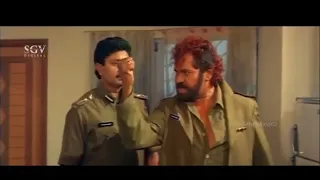 Police Commissioner Calls Tiger Prabhakar To Rejoin The Duty | Good Bad Ugly Kannada Movie Scene