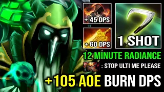 WTF 12MIN RADIANCE +105 AoE Burn DPS Necrophos Instant 1 Shot with Super Tank HP Regen Dota 2