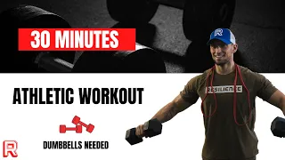 30 Minute Athletic Workout | Dumbbells Required! Tabata + EMOMS