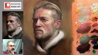Live Session - Alla prima oil painting - Charlie Hunnam