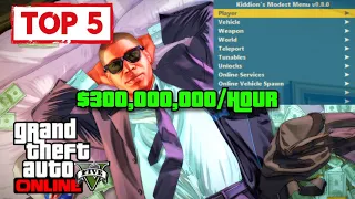 TOP 5 METHODS to make MONEY using KIDDIONS MOD MENU in GTA ONLINE