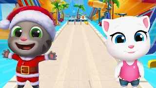 TALKING TOM GOLD RUN 2020 - NEW SPACE SIDE WORLD SANTA TOM  VS TALKING ANGELA