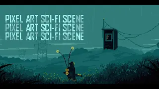 Pixel Art Timelapse #14 - Animated Sci-Fi Rain Scene