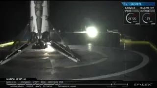 SpaceX Falcon 9 Night Landing on Barge