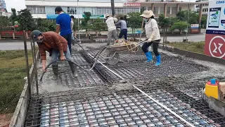 The best and accurate way of pouring fresh concrete fast