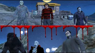 Freddy Krueger
, Jason Voorhees
 & Michael Myers
 VS Dracula, Frankenstein
 & Werewolf
 (GTA 5)