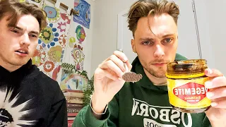 american eats vegemite for the first time