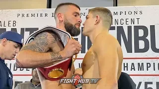 CALEB PLANT HAS DEATH STARE WEIGH IN FACE OFF WITH VINCENT FEIGNBUTZ | PLANT VS FEIGENBUTZ WEIGH IN