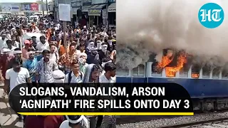 ‘Agnipath’ arson blazes through Bihar; Train coaches gutted by fire in Ballia | Day 3 of protest