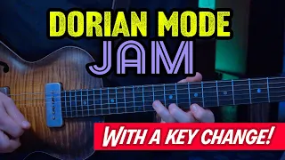 Dorian mode jam with a key change in the middle of the solo! Dorian licks Guitar Lesson -  EP505