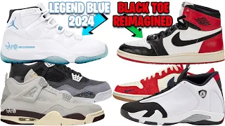 AIR JORDAN 11 LEGEND BLUE (COLUMBIA) 2024, AJ 1 BLACK TOE REIMAGINED, AJ 1 LOW HOWARD + MORE