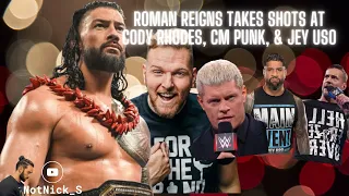 Roman Reigns Takes Shots At Cody Rhodes, CM Punk, Jey Uso - Pat McAfee Show