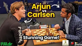 A stunning game | Magnus Carlsen vs Arjun Erigaisi | World Blitz 2023