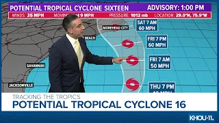 Tropical update: System expected to become tropical storm affecting east coast