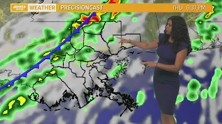 Today's cold front brings showers and storms