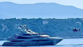 LIONHEART Superyacht Helicopter Landing & Take-Off on her helipad @archiesvlogmc