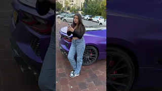 Girl supercar prank #car #corvette #c8 #funny #ferrari #foryou #mycar #prank #corvettec8 #shorts