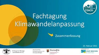 Fachtagung Klimawandelanpassung: Erfahrung, Instrumente, Information für Kommunen (25.02.201)