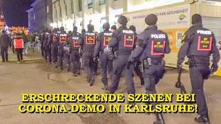 Erschreckende Szenen bei Corona-Demo in Karlsruhe | Bereitschaftspolizei im Großeinsatz