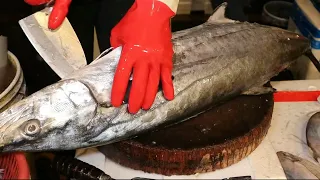 𩵚魠魚切割技能 - 台灣魚市場 / spanish mackerel cutting skills – fish market in taiwan