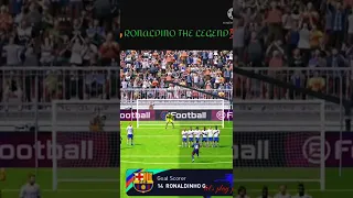 Ronaldinho free-kick goal 🔥💯 | how to curl goal in pes | legend player football | pes | #shorts