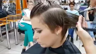 Короткая стрижка. Круглая форма с градуировкой в технике Vidal Sassoon